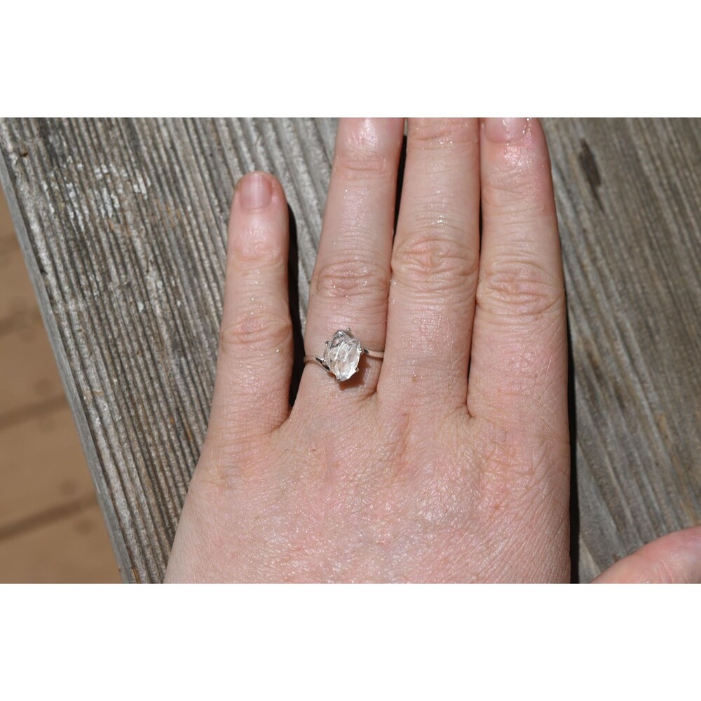 Engagement ring Sterling Silver Lake County Diamond Ring, Rough Raw Diamond , Un